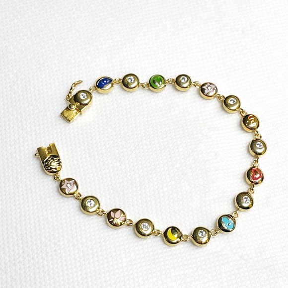 Karma and Luck Celestial Blessings Gold Bracelet Symbol Accents 7.5” - Picture 6 of 7